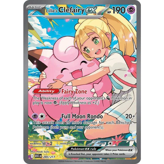 ASC_280/217 Lillie's CLEFAIRY EX *Ascended Heroes* SIR English Holofoil Pokemon TCG_Special Illustration Rare