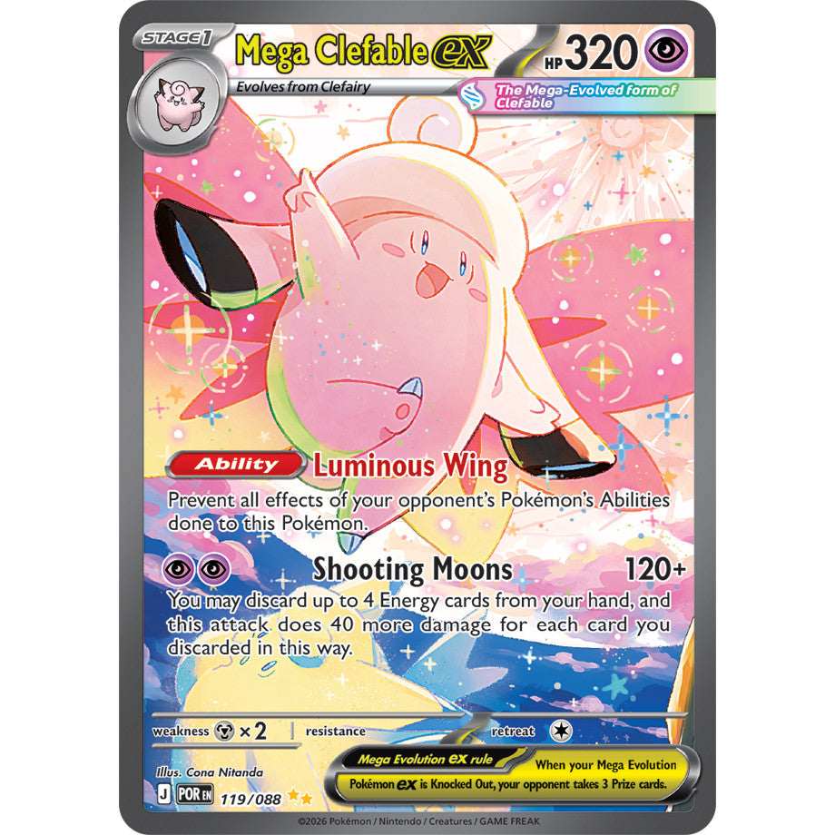 POR_119/088 Mega CLEFABLE EX *Perfect Order* SIR English Holofoil Pokemon TCG_Special Illustration Rare