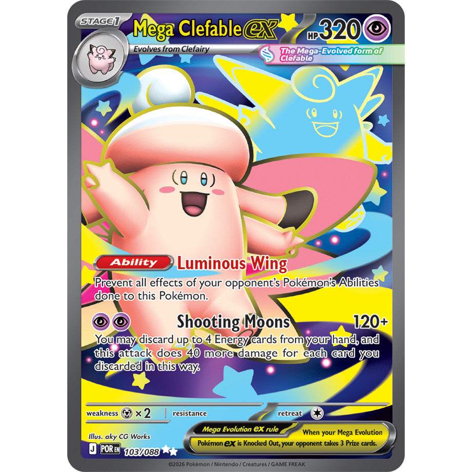 POR_103/088 Mega CLEFABLE EX *Perfect Order* UR English Holofoil Pokemon TCG_Ultra Rare