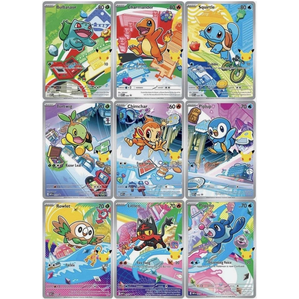 FIRST PARTNER Illustration Collection Series *Pokemon TCG* Complete Set of 9 English Starter Pokemon
