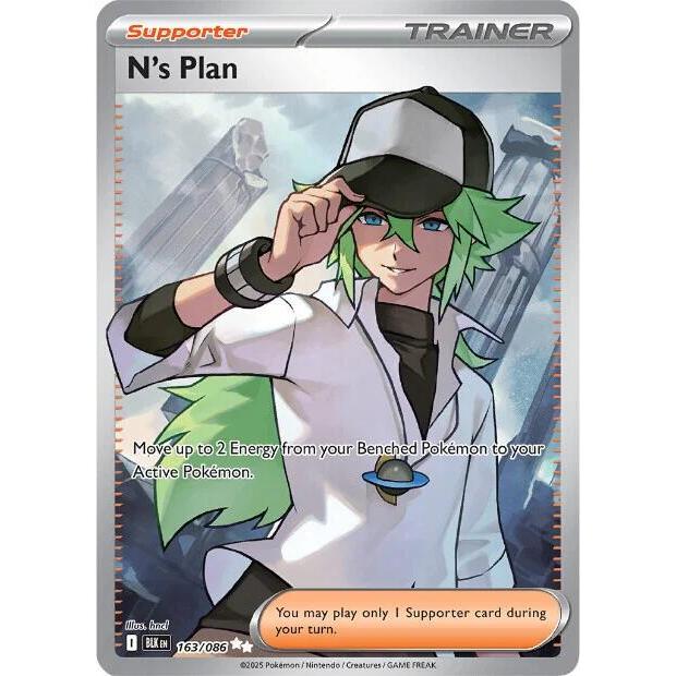 BLK_163/086 N'S PLAN Trainer *Black Bolt* IR English Holofoil Pokemon TCG_Illustration Rare