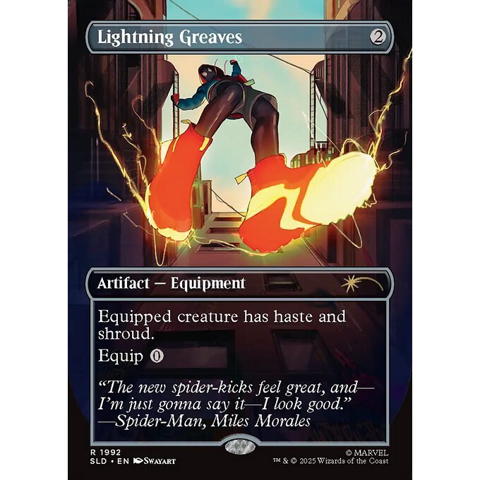 SLD_1992 Lightning Greaves *Secret Lair Drop: Spider-Man: Heroic Deeds* MTG Magic: The Gathering_Rare