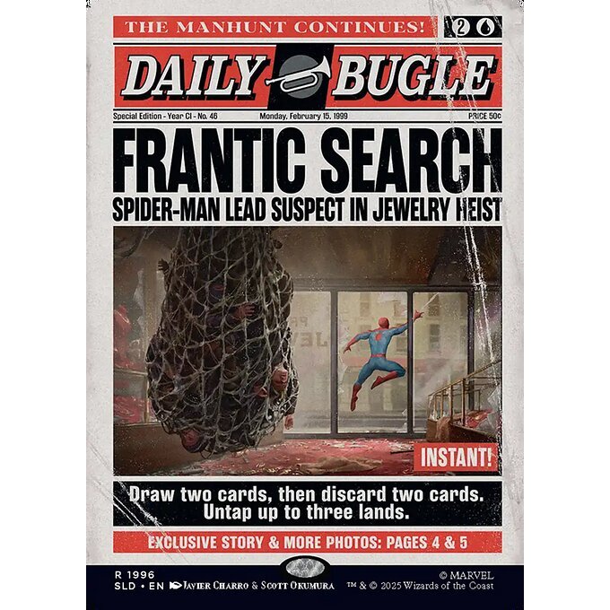 SLD_1996 Frantic Search *Secret Lair Drop: Spider-Man: Daily Bugle Breaking News* MTG Magic: The Gathering_Rare