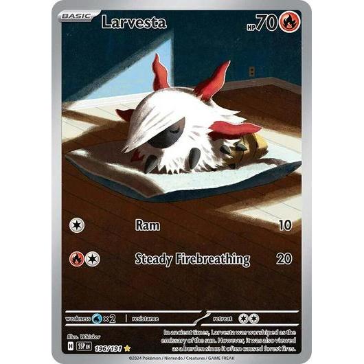 SSP_196 LARVESTA *Surging Sparks*  English Pokemon TCG_Art Rare