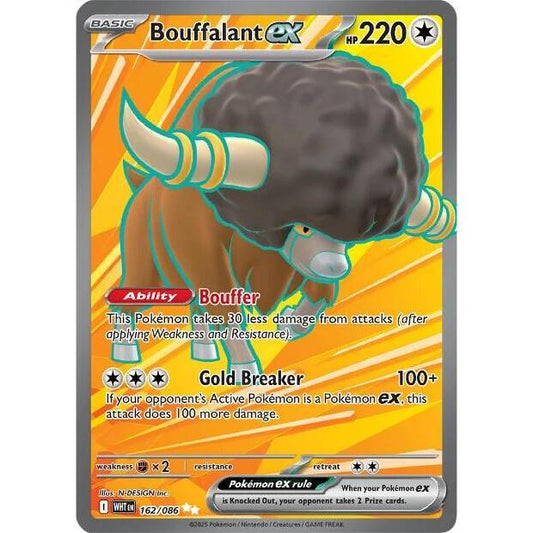 WHT_162/086 BOUFFALANT EX *White Flare*  English Pokemon TCG_Double Rare