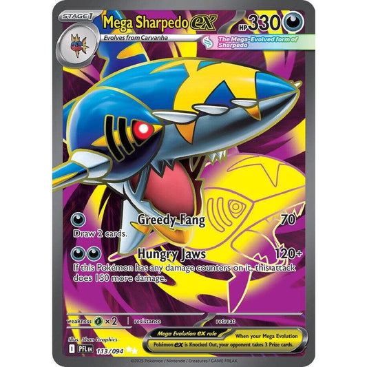 PFL_113/094 Mega SHARPEDO EX *Phanstasmal Flames* SAR English Pokemon TCG_Special Art Rare