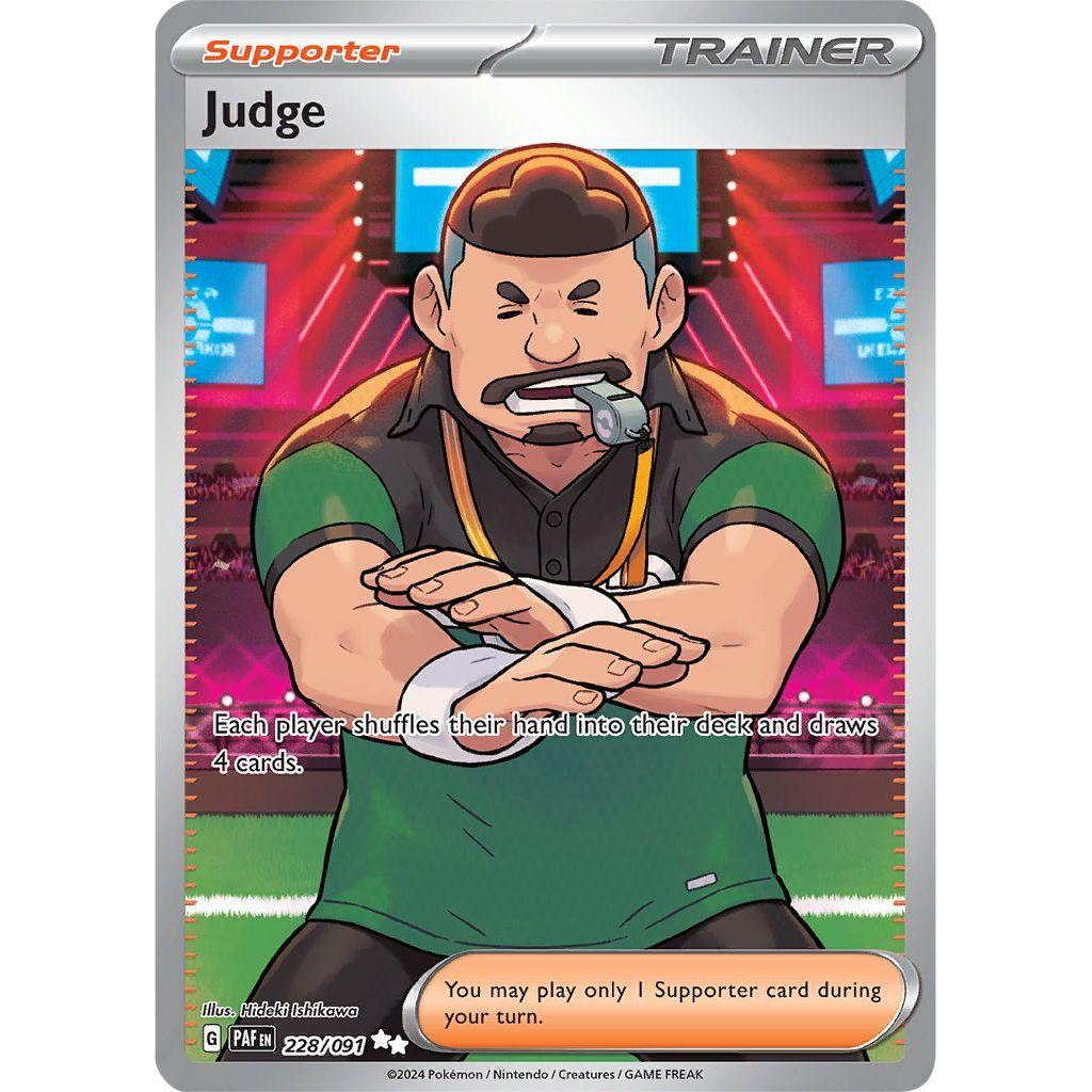 PAF_228/091 JUDGE Trainer *Paldean Fates*  English Pokemon TCG_Double Rare