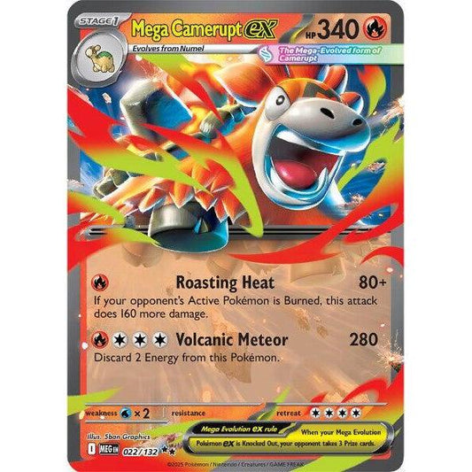 MEG_022/132 Mega CAMERUPT EX *Mega Evolutions*  English Pokemon TCG_Double Rare