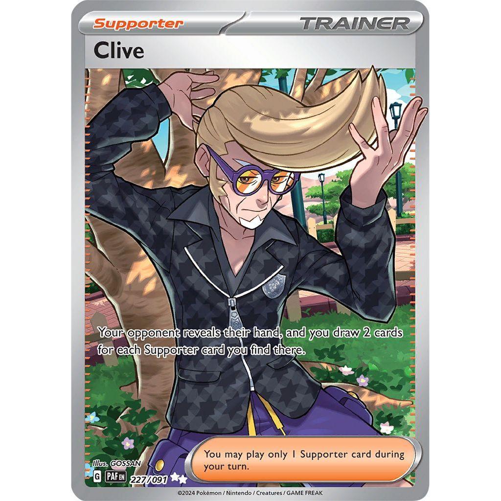 PAF_227/091 CLIVE Trainer *Paldean Fates*  English Pokemon TCG_Double Rare