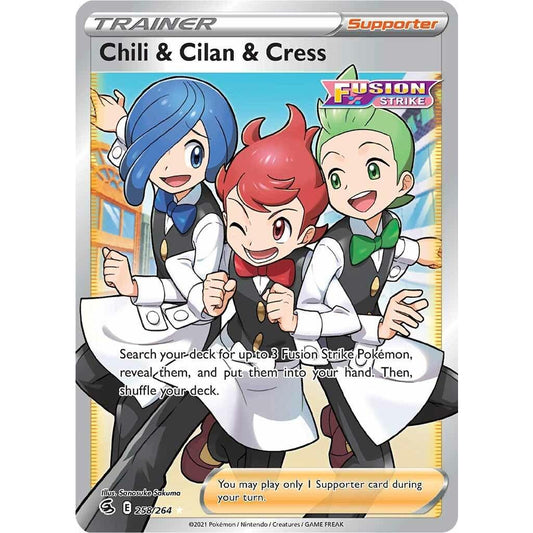 SWSH08_258/265 CHILI & CILIAN & CRESS *Paldean Fates*  English Pokemon TCG_Double Rare