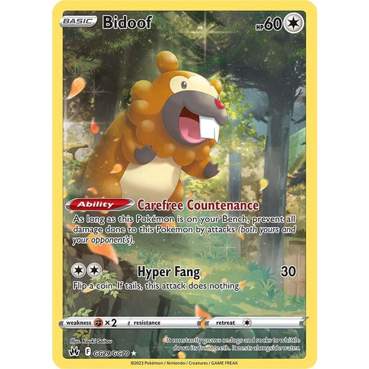 CRZ_GG29/GG70 BIDOOF *Crown Zenith* IR English Pokemon TCG Illustration Rare