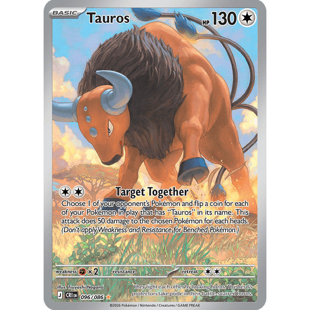 CRI_096/086 TAUROS *Chaos Rising* IR Pokemon TCG Illustration Rare
