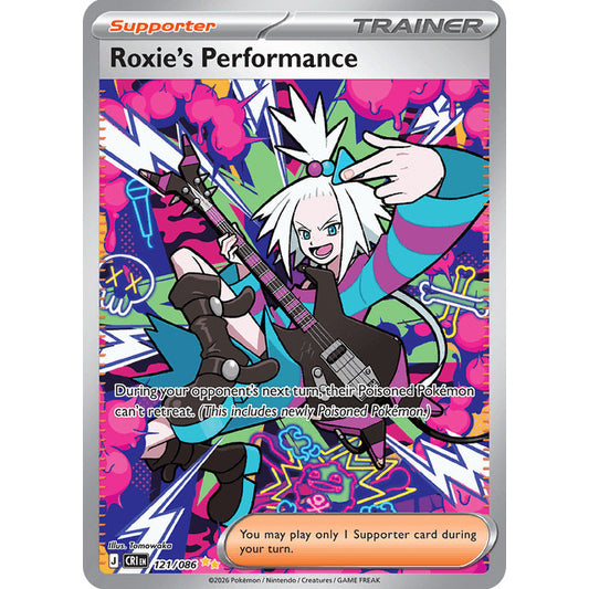 CRI_121/086 ROXIE'S PERFORMANCE *Chaos Rising* SIR Pokemon TCG Special Illustration Rare