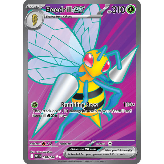 CRI_098/086 BEEDRILL Ex *Chaos Rising* IR Pokemon TCG Illustration Rare