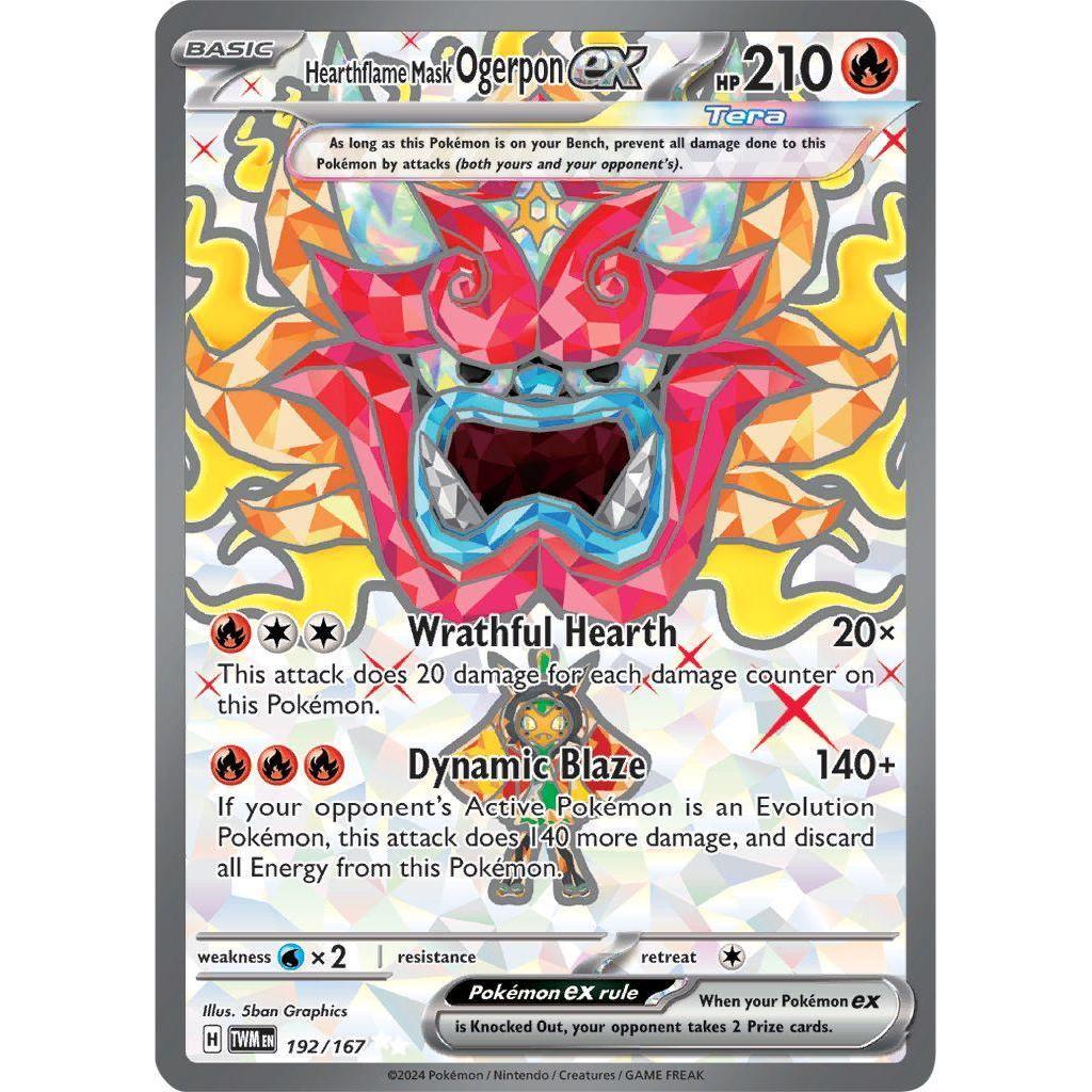 TWM_192/167 Hearthflame Mask OGERPON EX *Twilight Masquerade* English Foil Pokemon TCG