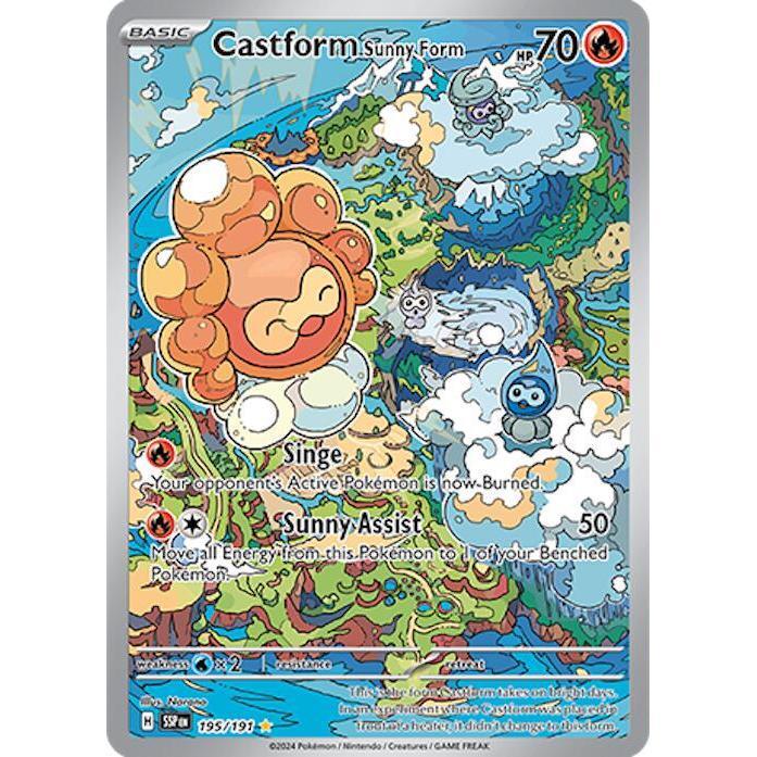 SSP_195/191 CASTFORM Sunny Form AR *Surging Sparks* English Foil Pokemon TCG Art Rare