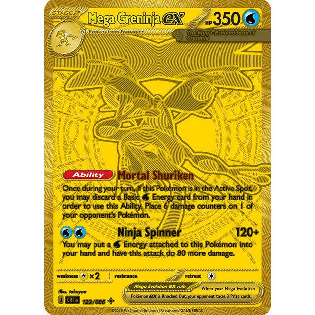 CRI_122/086 Mega GRENINJA Ex *Chaos Rising* MHR Pokemon TCG Mega Hyper Rare