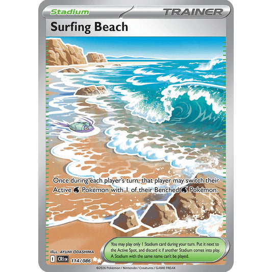 CRI_114/086 SURFING BEACH *Chaos Rising* UR Pokemon TCG Ultra Rare