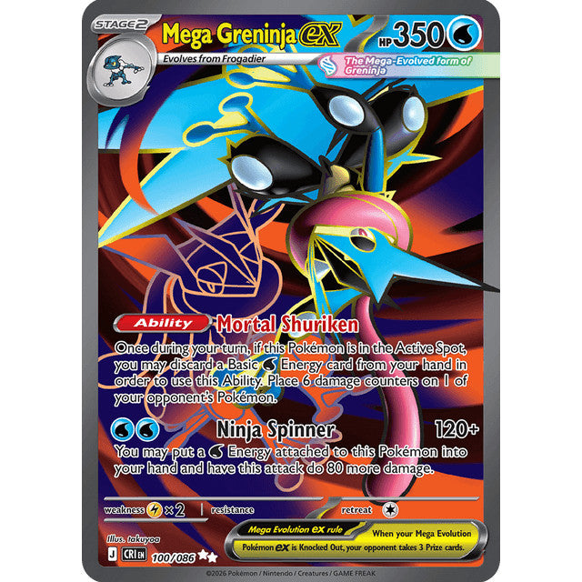 CRI_100/086 Mega GRENINJA Ex *Chaos Rising* UR Pokemon TCG Ultra Rare