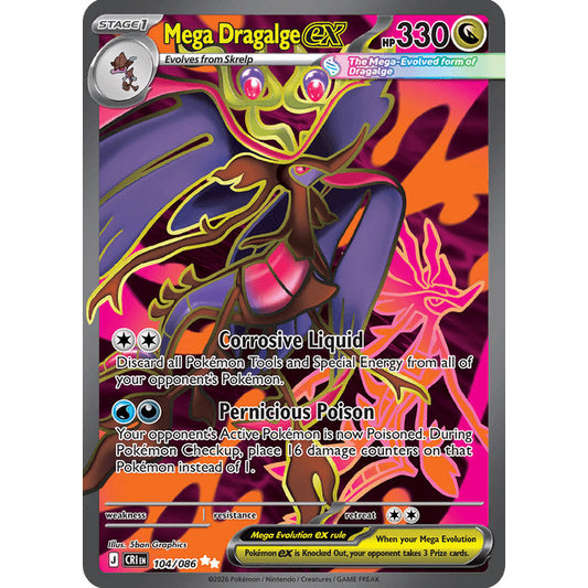 CRI_104/086 Mega DRAGALGE Ex *Chaos Rising* UR Pokemon TCG Ultra Rare