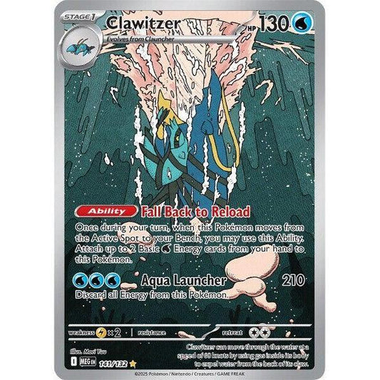 MEG_141/132 CLAWITZER *Mega Evolutions* English Foil Pokemon TCG Art Rare