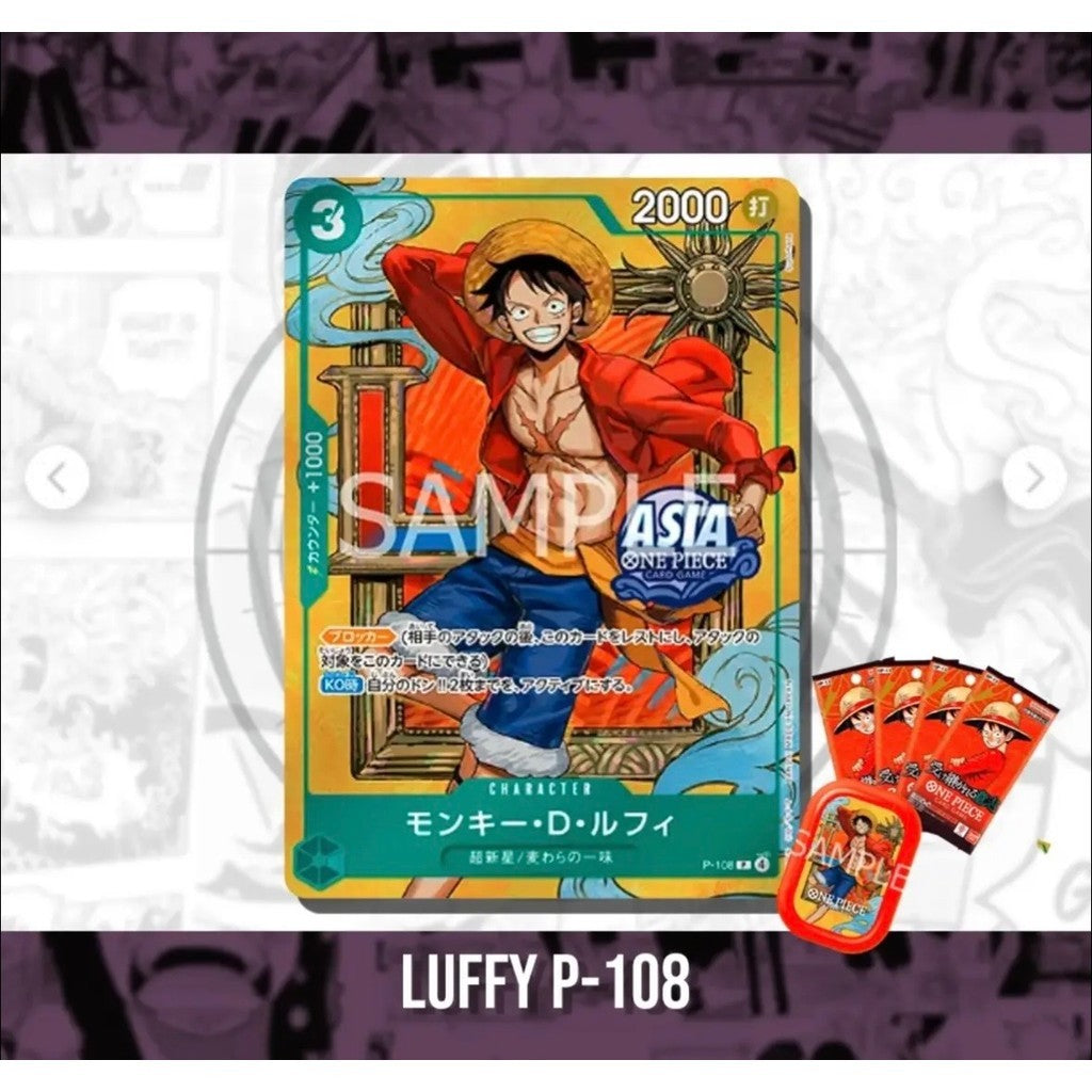 P-108*Y MONKEY D. LUFFY Sealed *Mini-Tin Set Vol.3* One Piece TCG P-R Parallel Rare AA Promo P_108*Y