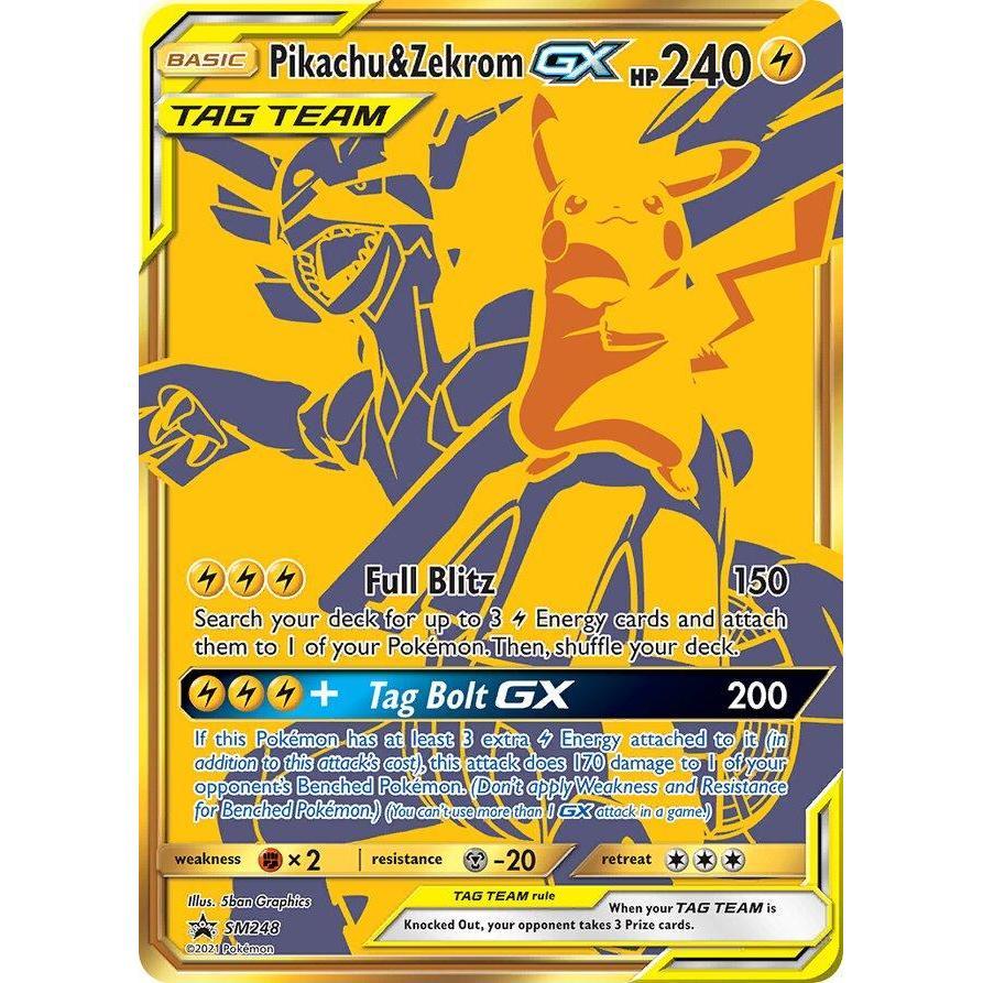 SM_248 PIKACHU & ZEKROM GX Tag Team *Black Star Promo* English Pokemon TCG Promo