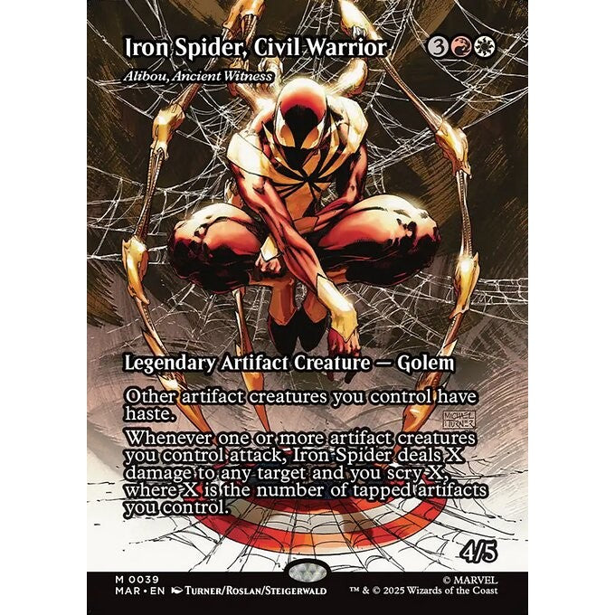 MAR_039 Iron Spider, Civil Warrior // Alibou, Ancient Witness MTG Magic: The Gathering: Marvel Universe Spiderman