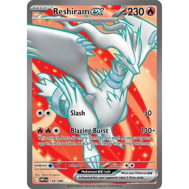 WHT_158/086 RESHIRAM EX *White Flare* IR English Pokemon TCG Illustration Rare