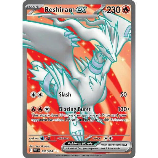 WHT_158/086 RESHIRAM EX *White Flare* IR English Pokemon TCG Illustration Rare