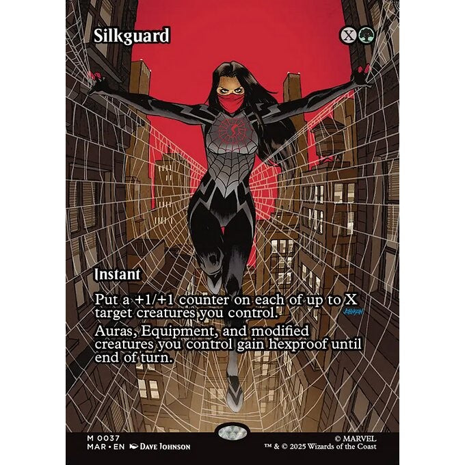 MAR_037 Silkguard MTG Magic: The Gathering: Marvel Universe Spiderman Spider-Man_Mythic