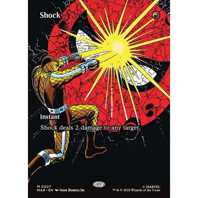 MAR_027 Shock MTG Magic: The Gathering: Marvel Universe Spiderman Spider-Man_Mythic