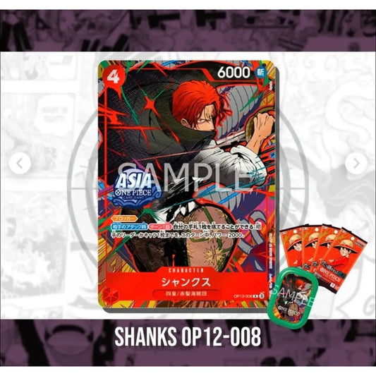 OP12_008*R  SHANKS Sealed *Mini-Tin Set Vol.3* One Piece TCG P-R Parallel Rare AA Promo