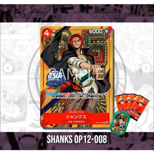 OP12_008*Y  SHANKS Sealed *Mini-Tin Set Vol.3* One Piece TCG P-R Parallel Rare AA Promo