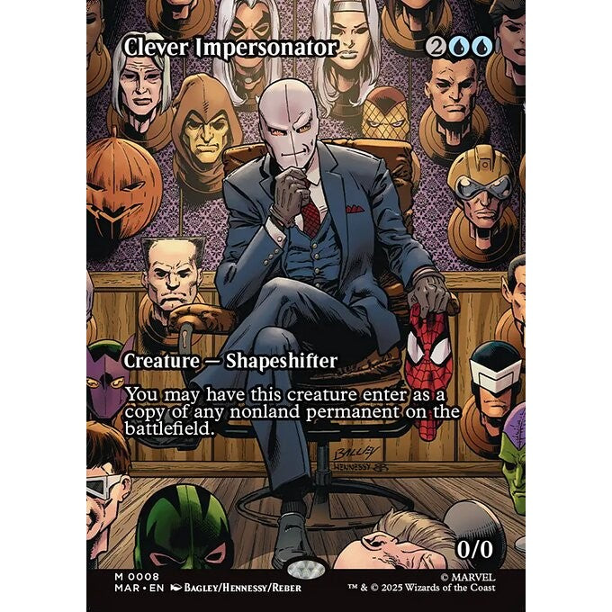 MAR_008 Clever Impersonator MTG Magic: The Gathering: Marvel Universe Spiderman Spider-Man_Mythic