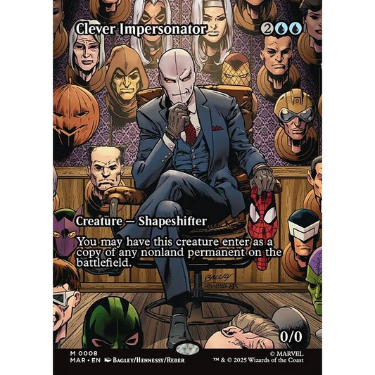 MAR_008 Clever Impersonator MTG Magic: The Gathering: Marvel Universe Spiderman Spider-Man_Mythic
