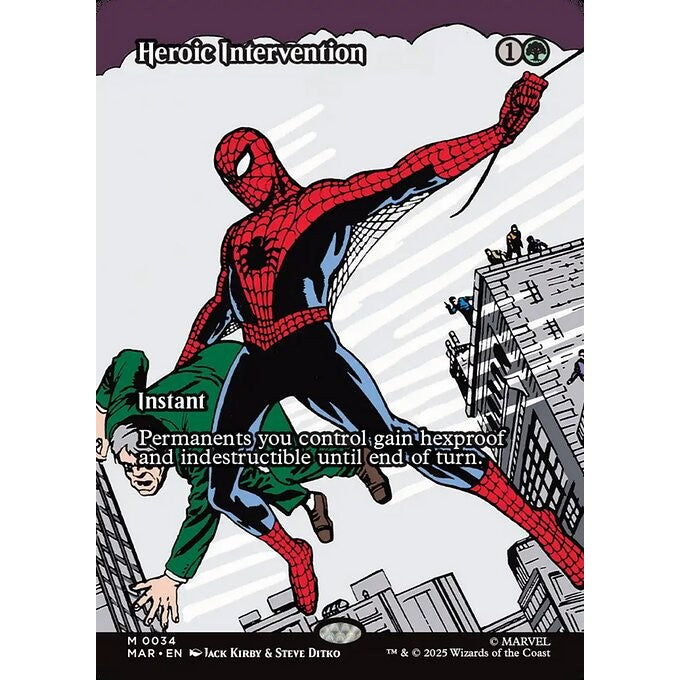 MAR_034 Heroic Intervention MTG Magic: The Gathering: Marvel Universe Spiderman Spider-Man_Mythic