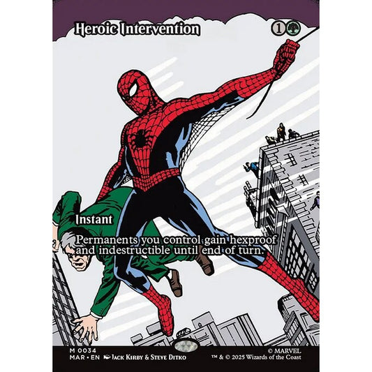 MAR_034 Heroic Intervention MTG Magic: The Gathering: Marvel Universe Spiderman Spider-Man_Mythic