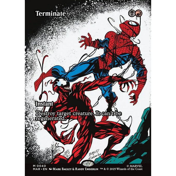 MAR_040 Terminate MTG Magic: The Gathering: Marvel Universe Spiderman Spider-Man_Mythic