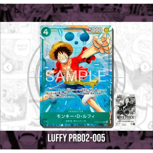 PRB02_005*  MONKEY D. LUFFY *EX PROMO PACK VOL.4* One Piece TCG P-SR Parallel Super Rare AA Promo