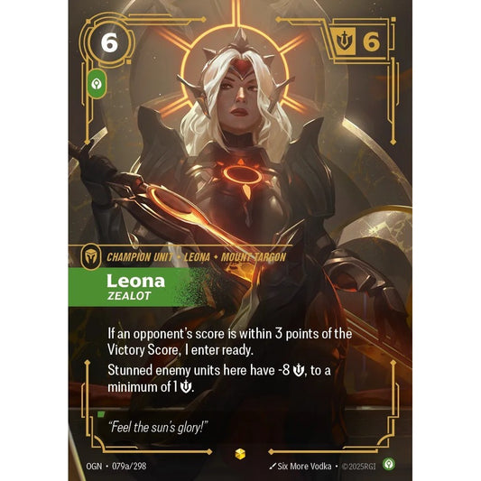 OGN_079a LEONA, ZEALOT * Riftbound TCG - Unleashed * Calm Unit AA-Epic