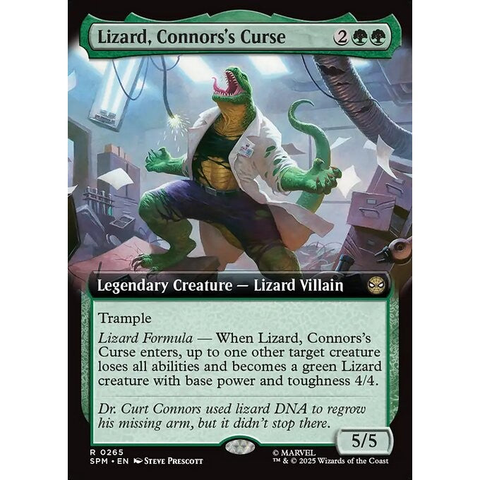 SPM_265 Lizard, Connors's Curse *Marvel's Spider-Man: Extended Art EA* MTG Magic: The Gathering_Rare