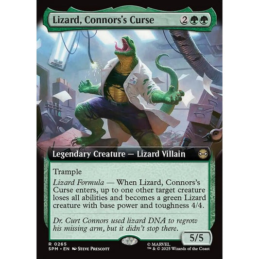SPM_265 Lizard, Connors's Curse *Marvel's Spider-Man: Extended Art EA* MTG Magic: The Gathering_Rare