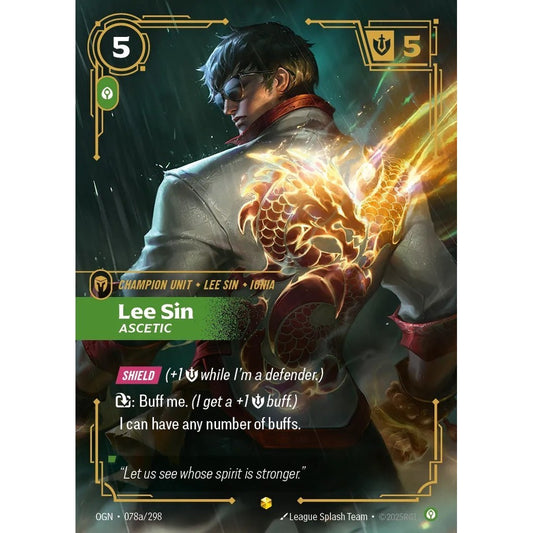 OGN_078a LEE SIN, ASCETIC * Riftbound TCG - Unleashed * Calm Unit AA-Epic