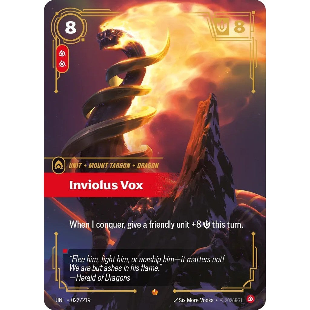 UNL_027 INVIOLUS VOX * Riftbound TCG - Unleashed * Fury Unit Epic