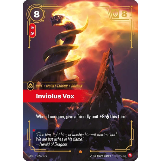UNL_027 INVIOLUS VOX * Riftbound TCG - Unleashed * Fury Unit Epic