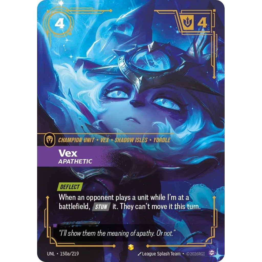 UNL_150a VEX, APATHETIC Chaos * Riftbound TCG - Unleashed * Champion unit Epic Showcase AA