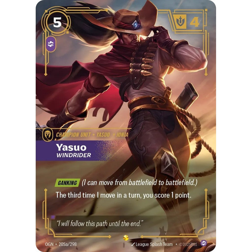 OGN_205a YASUO, WINDRIDER * Riftbound TCG - Unleashed * Chaos Unit AA-Epic