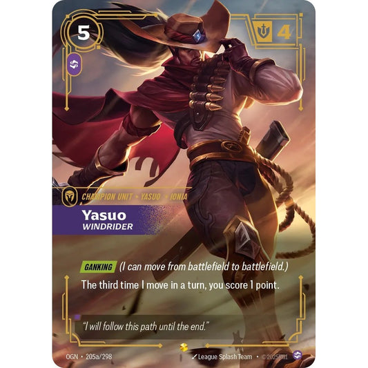 OGN_205a YASUO, WINDRIDER * Riftbound TCG - Unleashed * Chaos Unit AA-Epic