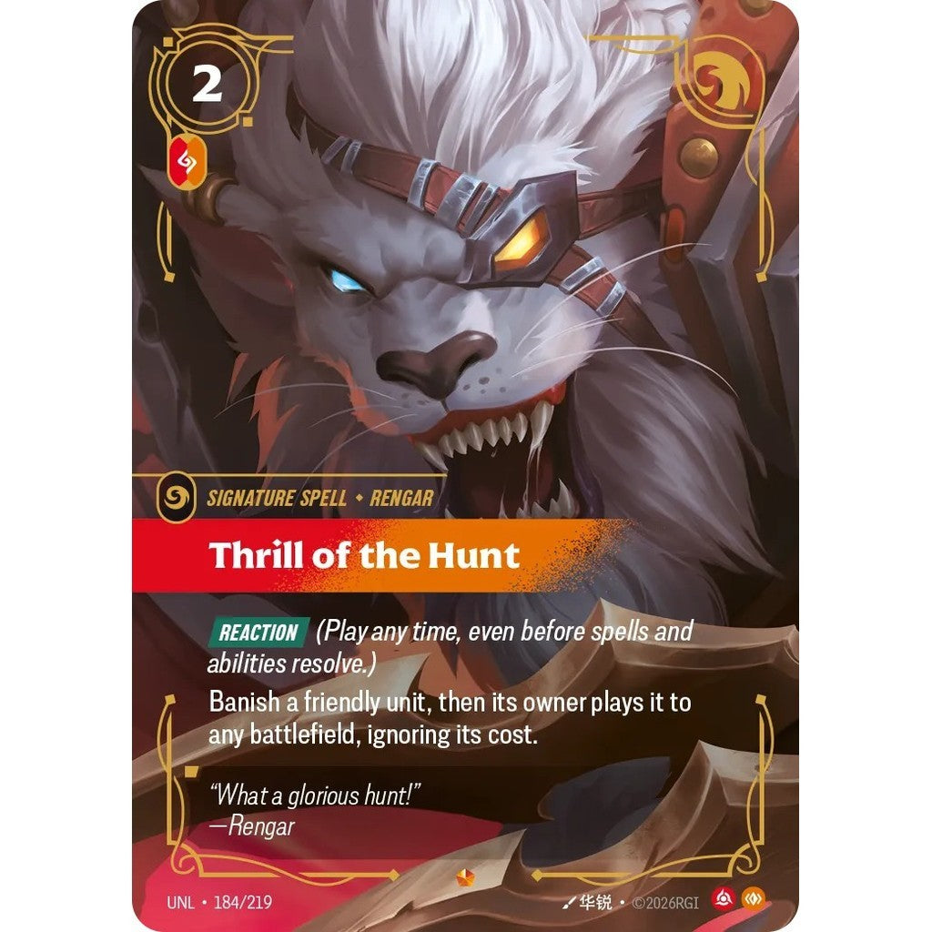 UNL_184 THRILL OF THE HUNT * Riftbound TCG - Unleashed * Fury / Body Spell Epic